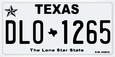 TX license plate DLO1265