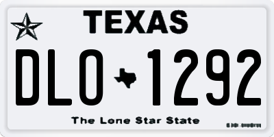 TX license plate DLO1292