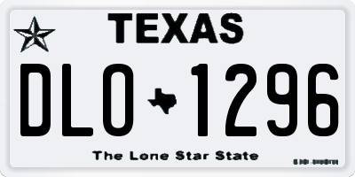 TX license plate DLO1296