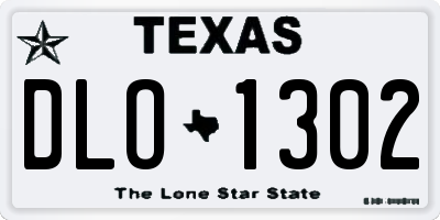 TX license plate DLO1302