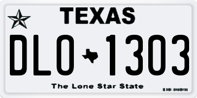 TX license plate DLO1303