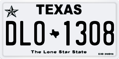 TX license plate DLO1308