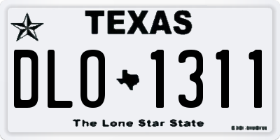 TX license plate DLO1311