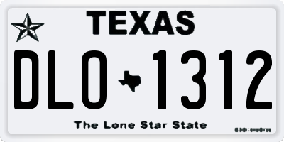 TX license plate DLO1312