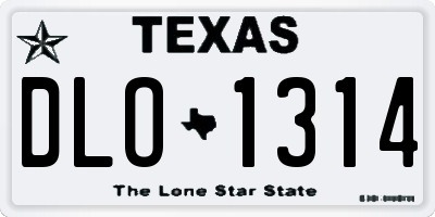 TX license plate DLO1314