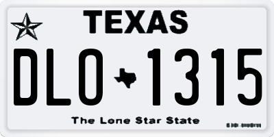 TX license plate DLO1315