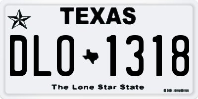 TX license plate DLO1318