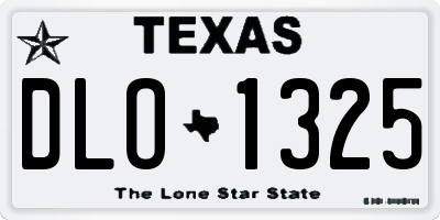 TX license plate DLO1325