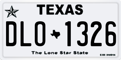 TX license plate DLO1326