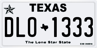 TX license plate DLO1333