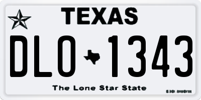 TX license plate DLO1343