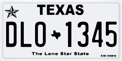 TX license plate DLO1345