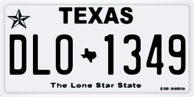 TX license plate DLO1349