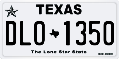 TX license plate DLO1350