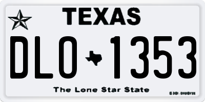 TX license plate DLO1353
