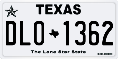 TX license plate DLO1362