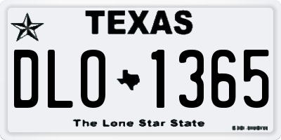 TX license plate DLO1365