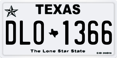 TX license plate DLO1366