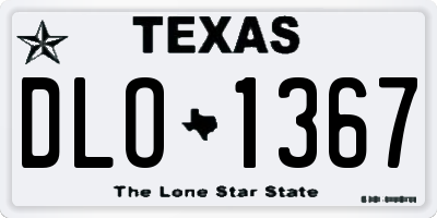 TX license plate DLO1367