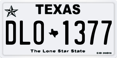 TX license plate DLO1377