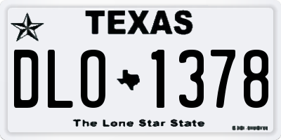 TX license plate DLO1378
