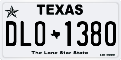 TX license plate DLO1380