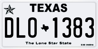 TX license plate DLO1383