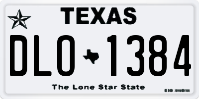 TX license plate DLO1384