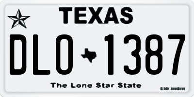 TX license plate DLO1387