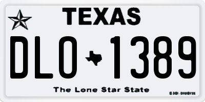 TX license plate DLO1389