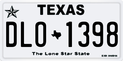 TX license plate DLO1398