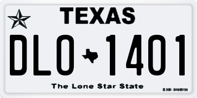 TX license plate DLO1401