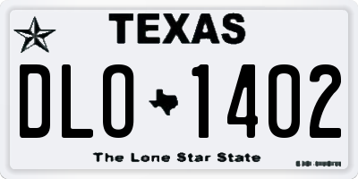 TX license plate DLO1402