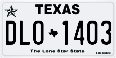 TX license plate DLO1403