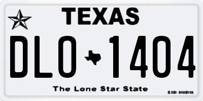 TX license plate DLO1404