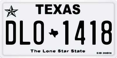 TX license plate DLO1418