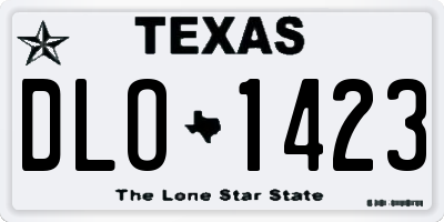 TX license plate DLO1423