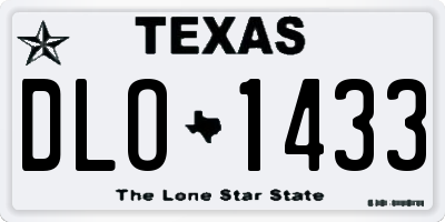 TX license plate DLO1433