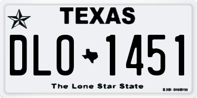 TX license plate DLO1451