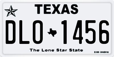 TX license plate DLO1456