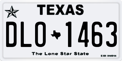 TX license plate DLO1463