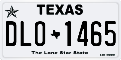 TX license plate DLO1465