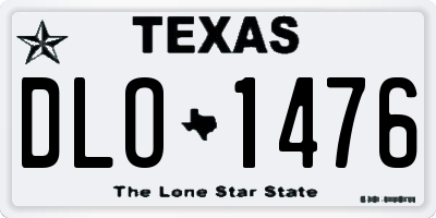 TX license plate DLO1476