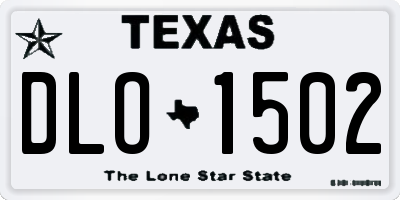 TX license plate DLO1502