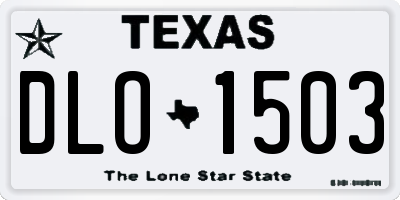 TX license plate DLO1503