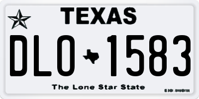 TX license plate DLO1583