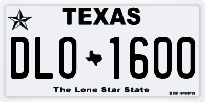 TX license plate DLO1600