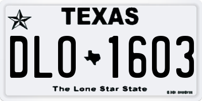 TX license plate DLO1603