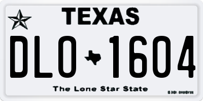 TX license plate DLO1604