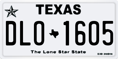 TX license plate DLO1605